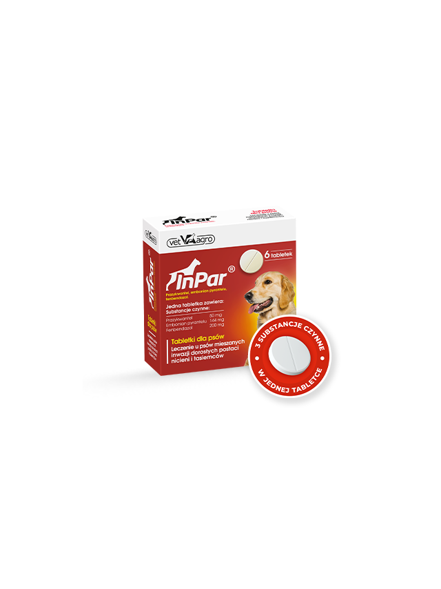 InPar 50/144/200 mg tabletki dla psów (6tabletek)