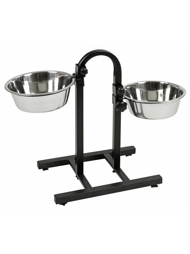 KERBL Stojak z 2 miskami regulowany 2800 ml