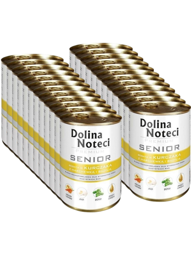 Dolina Noteci PREMIUM Senior Kurczak z marchewką i bazylią 24x400g