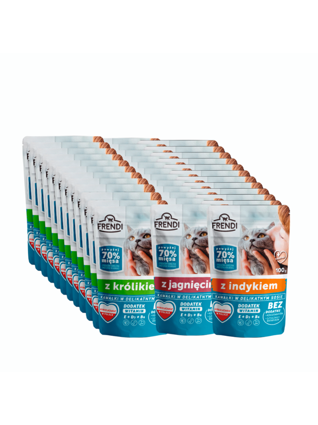 Frendi kawałki w delikatnym sosie mix smaków dla kota 36x100g