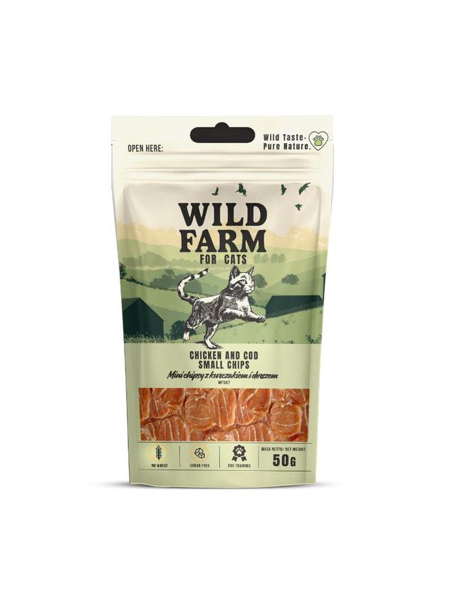 WILD FARM 50g Chipsy z kurczakiem i dorszem 50g przysmak dla kota