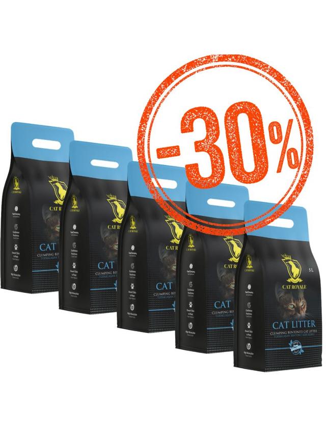 Cat Royale Naturalny żwirek bentonitowy 25l (5x5l)