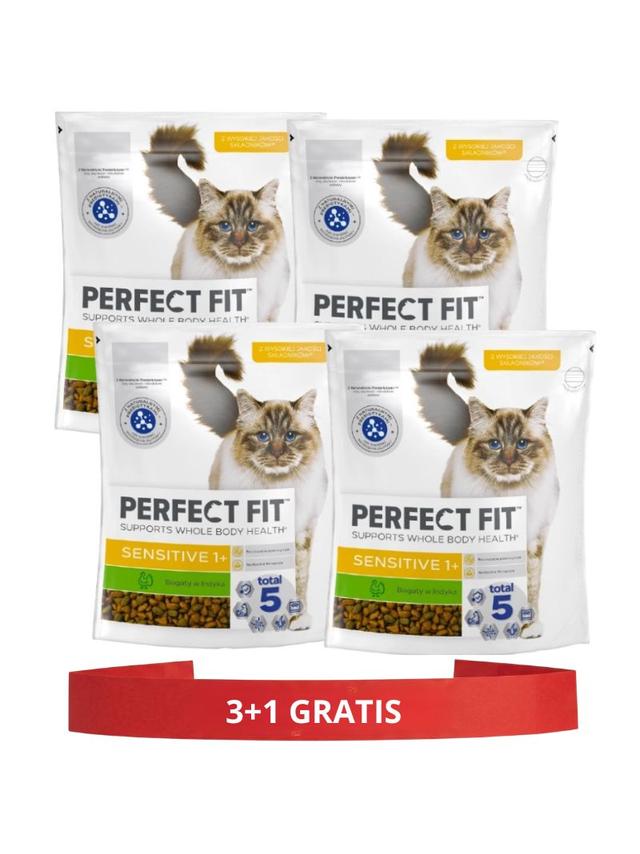 PERFECT FIT (Sensitive 1+) 4x750g Bogaty w indyka - sucha karma dla kota z wrażliwym układem trawiennym