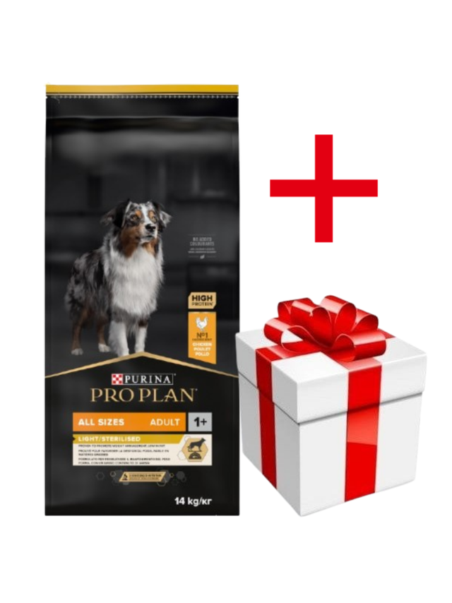 Purina Pro Plan Adult Light Optiweight Sterilised, kurczak i ryż 14kg + NIESPODZIANKA DLA PSA GRATIS