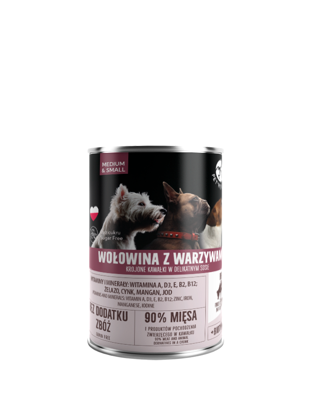 PetRepublic kawałki w sosie z wołowiną i warzywami 400g dla psa