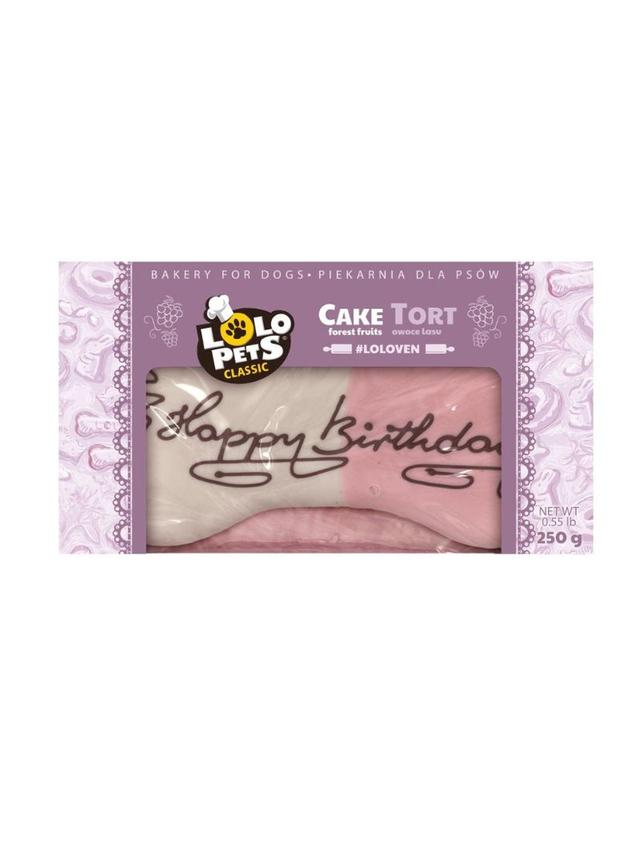 LOLO PETS Tort dla psa "Happy Birthday" owoce lasu 250g