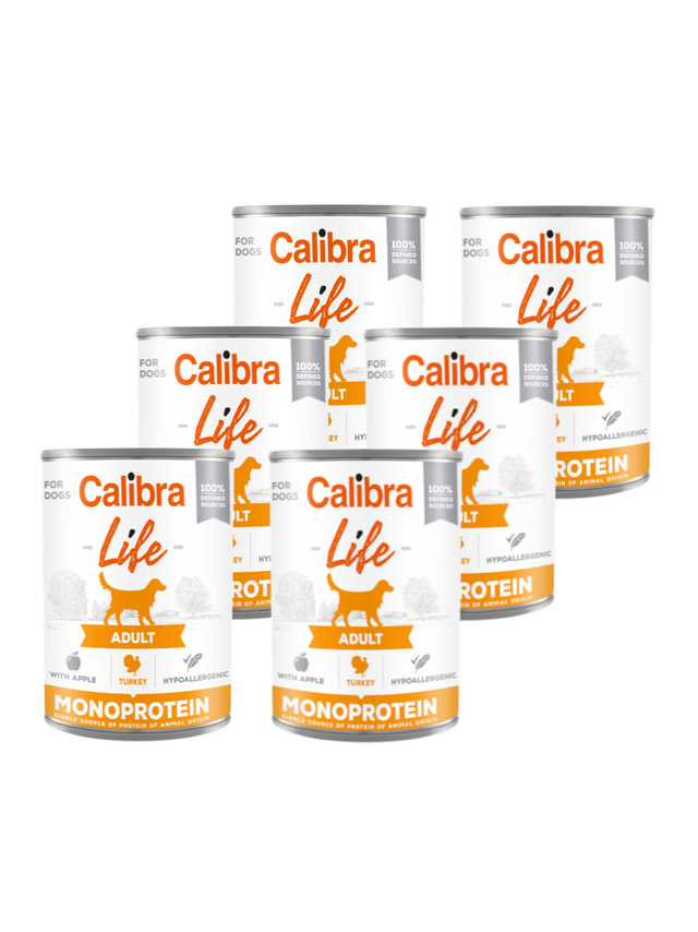CALIBRA Dog Life Adult Turkey with apples 6x400g