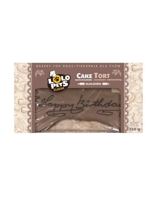 LOLO PETS Tort dla psa "Happy Birthday" orzechowo -czekoladowy 250g