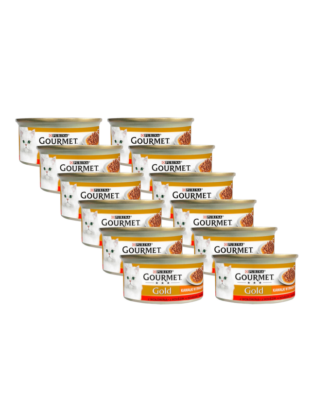 Purina Gourmet Gold Sauce Delight z wołowiną 12x85g