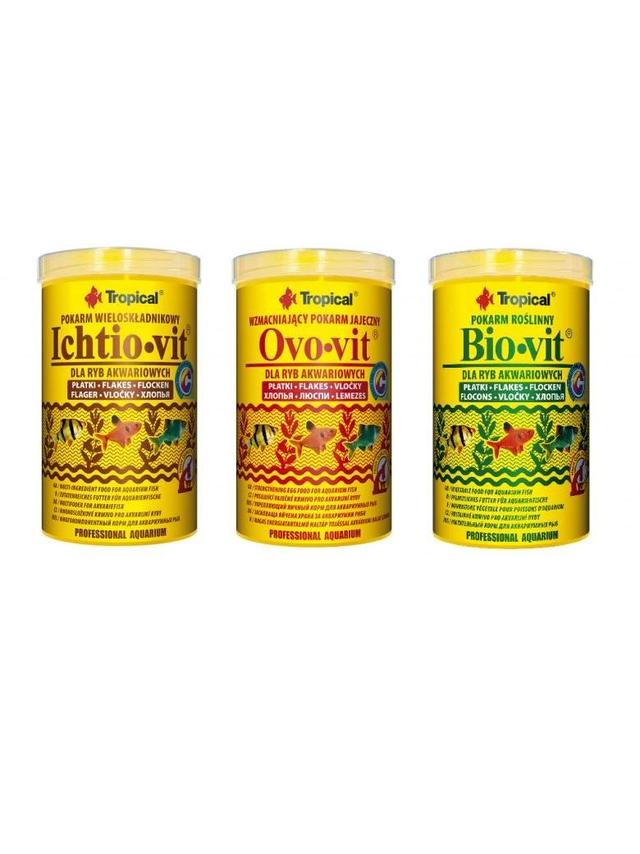 TROPICAL Zestaw pokarmów Ichtio /Bio /Ovo -Vit 3x500g