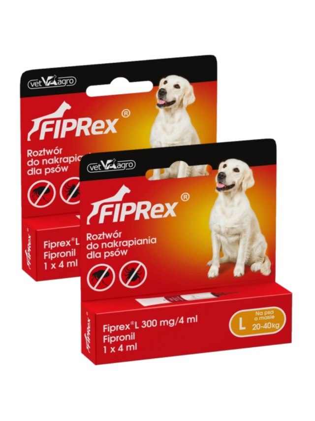 Fiprex L, 300 mg/4 ml, roztwór do nakrapiania dla psów (2szt)