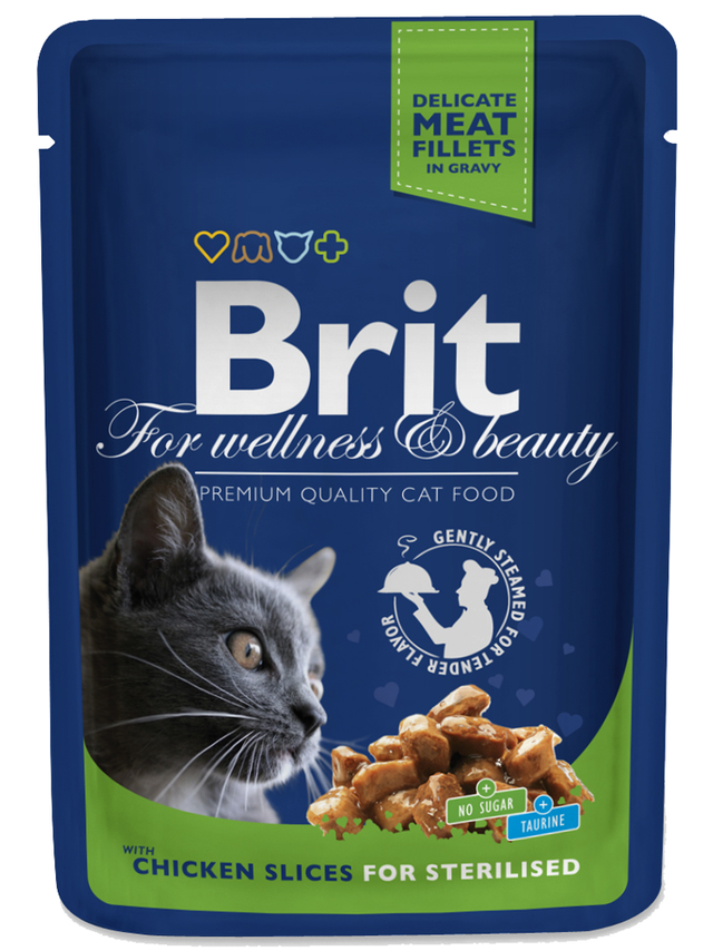 BRIT Cat Sterilised KURCZAK  12x100g