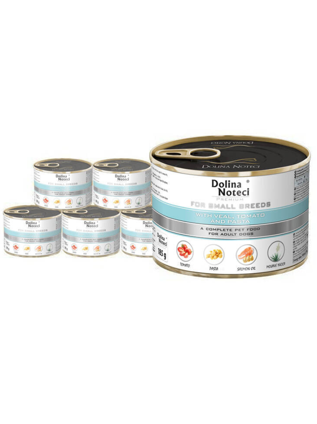 Dolina Noteci PREMIUM dla psów małych ras z cielęciną pomidorami i makaronem 12x185 g