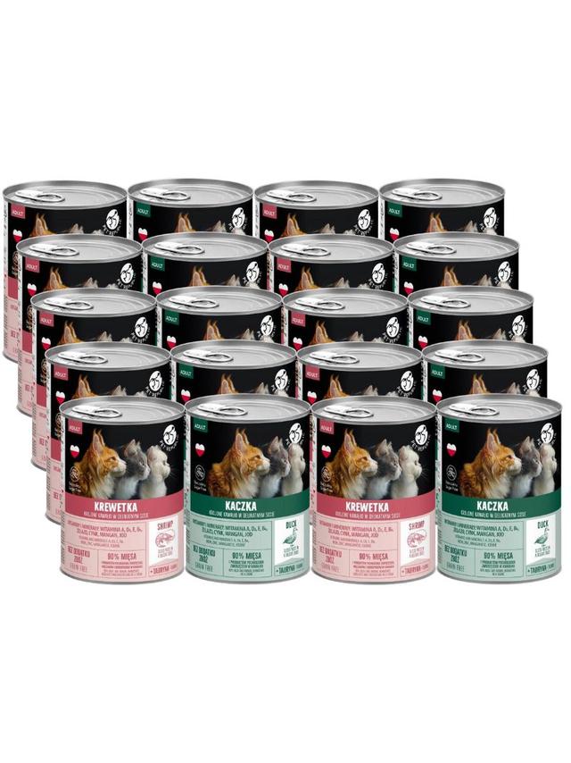 PetRepublic kawałki w sosie z kaczką/ z krewetką 20x400g dla kota