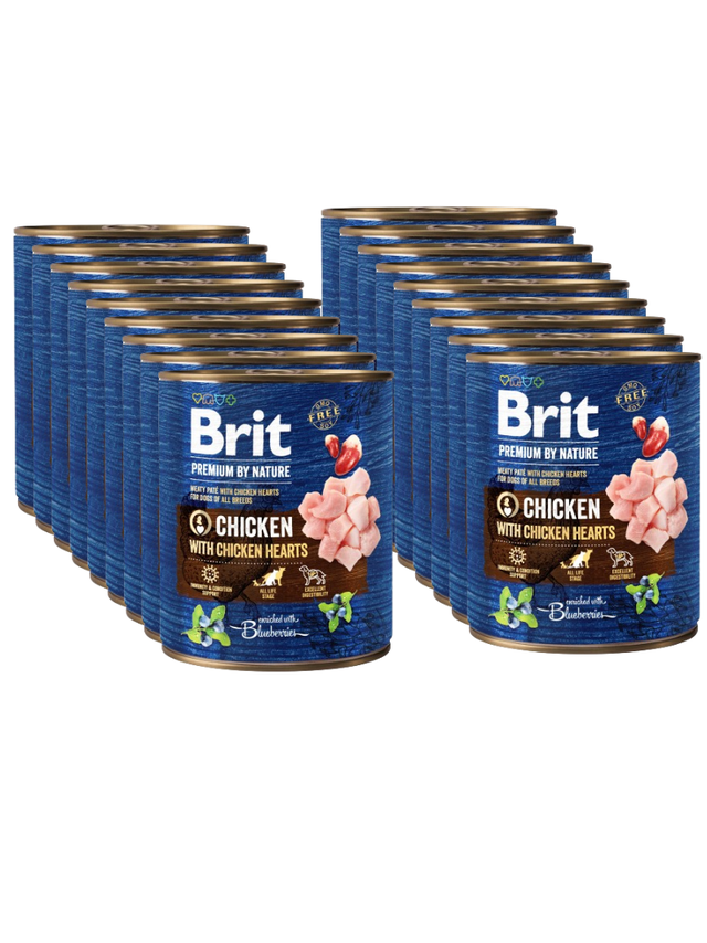 Brit Premium by Nature Chicken With Chicken Hearts 18x800g