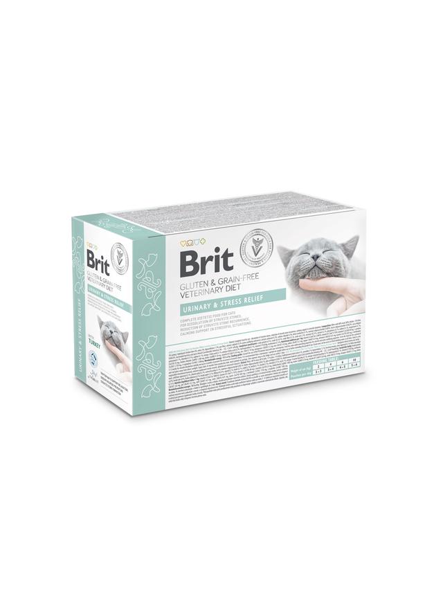 BRIT GF VET. CAT POUCH URINARY&STRES RELIEF 12x85g