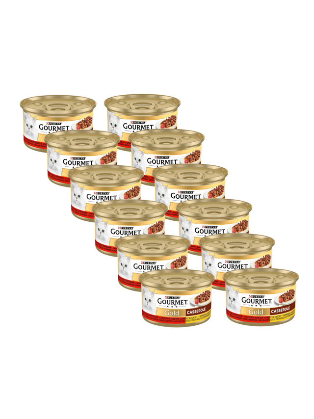 Purina Gourmet Gold z wołowiną i kurczakiem w sosie z pomidorami 12x85g