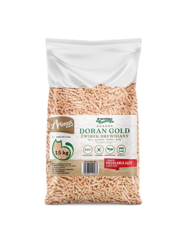 Doran Gold żwirek drewniany dla kota,świnki,królika - PELLET 15kg