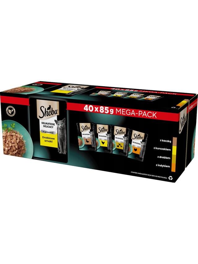 Sheba Delicacy Drobiowe Smaki w galaretce - mokra karma dla kota 40x85g