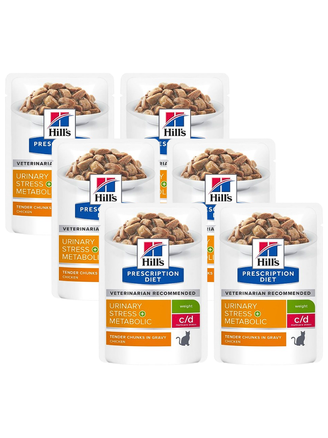 HILL'S PD Prescription Diet Feline c/d Urinary Stress + Metabolic Kurczak 6x85g saszetka