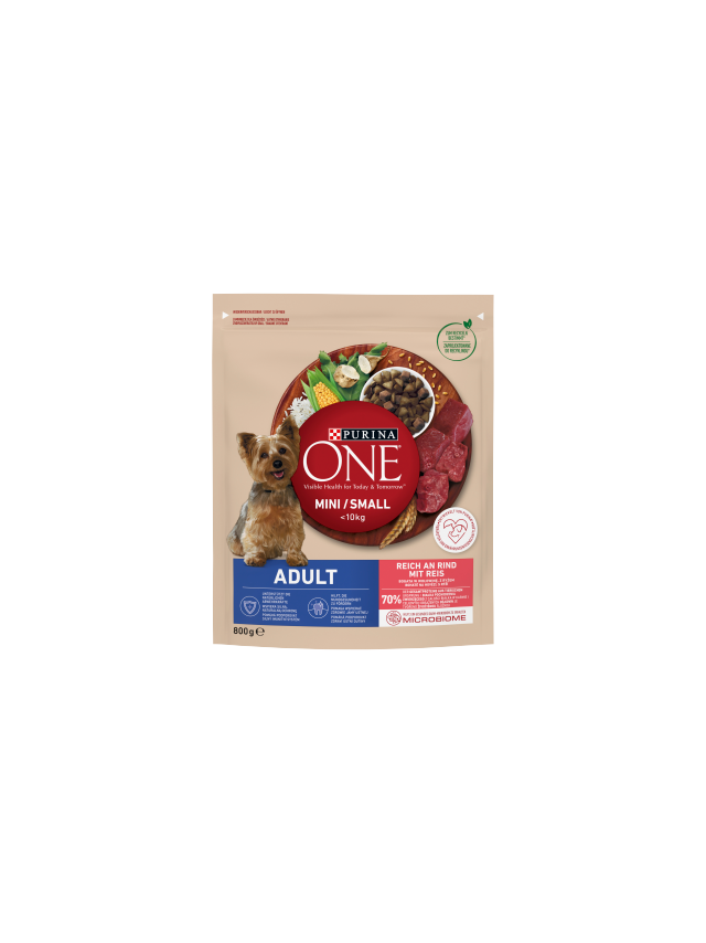 PURINA ONE Mini Adult Wołowina, ryż - sucha karma dla psa - 800g