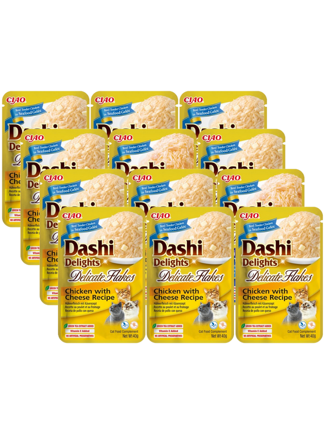 INABA Dashi Delights Delicate Flakes Chicken with Cheese Recipe 12x40g