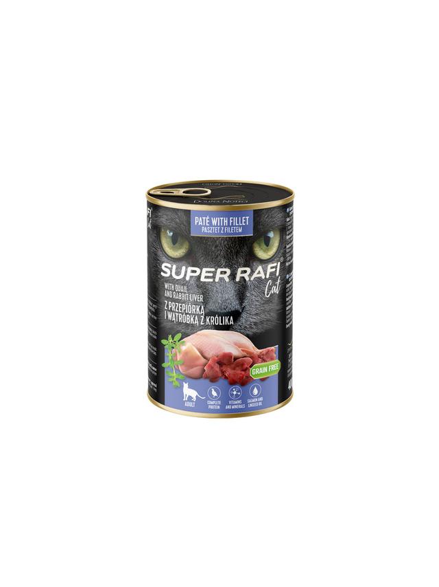 DOLINA NOTECI Super Rafi Cat P&F z przepiórką i wątróbką z królika 400g