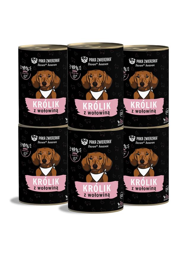 Paka Zwierzaka - Seventh heaven - Królik z wołowiną (rabbit & beef) 6x400g