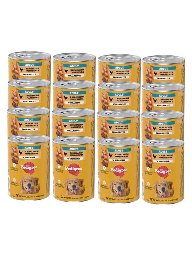 PEDIGREE Adult mokra karma pełnoporcjowa dla dorosłych psów, z kurczakiem i marchewką w galaretce 12x400g