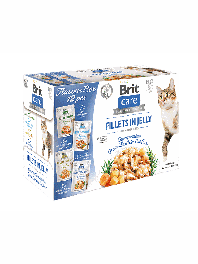 BRIT CARE Cat Fillets in Jelly mix 12x85g