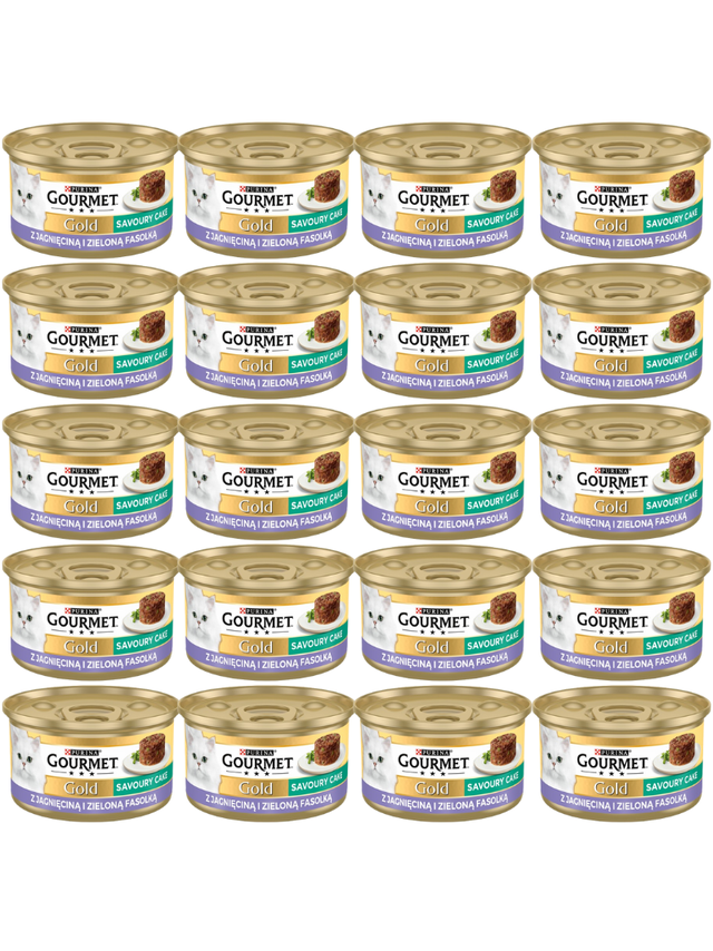 Purina Gourmet Gold Savoury Cake z jagnięciną i zieloną fasolką 72x85g
