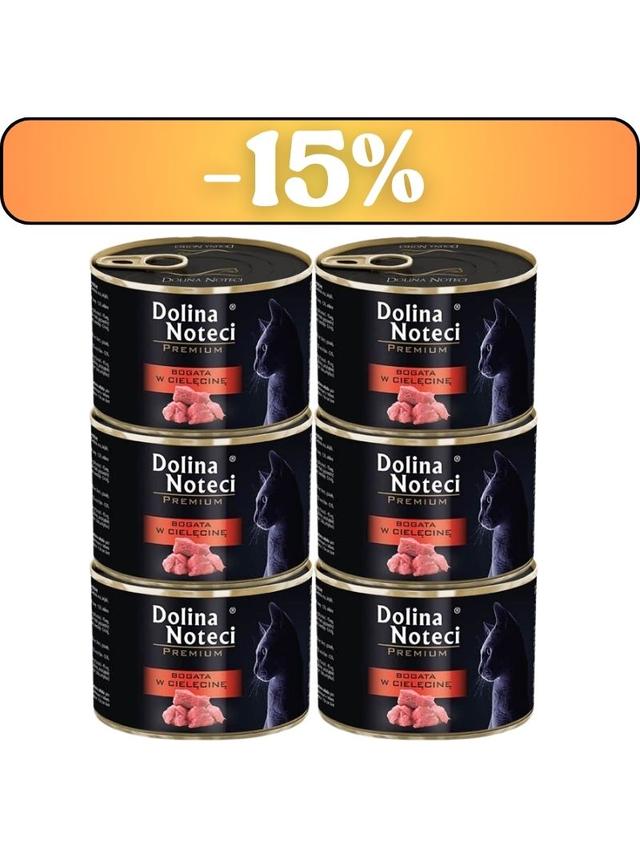 Dolina noteci Premium dla kota bogata w Cielęcine 6x185g