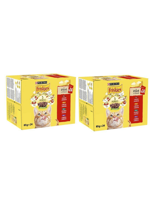 PURINA Friskies Cat mięso w sosie MIX smaków 48x85g