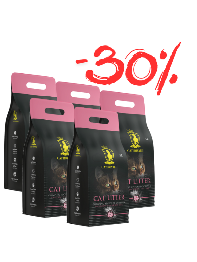 Cat Royale Baby Powder żwirek bentonitowy 25l (5x5l)
