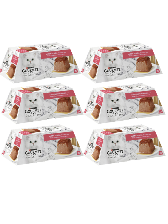 Gourmet Revelations Karma dla kotów mus z łososiem 12x57g (6x2x57g)