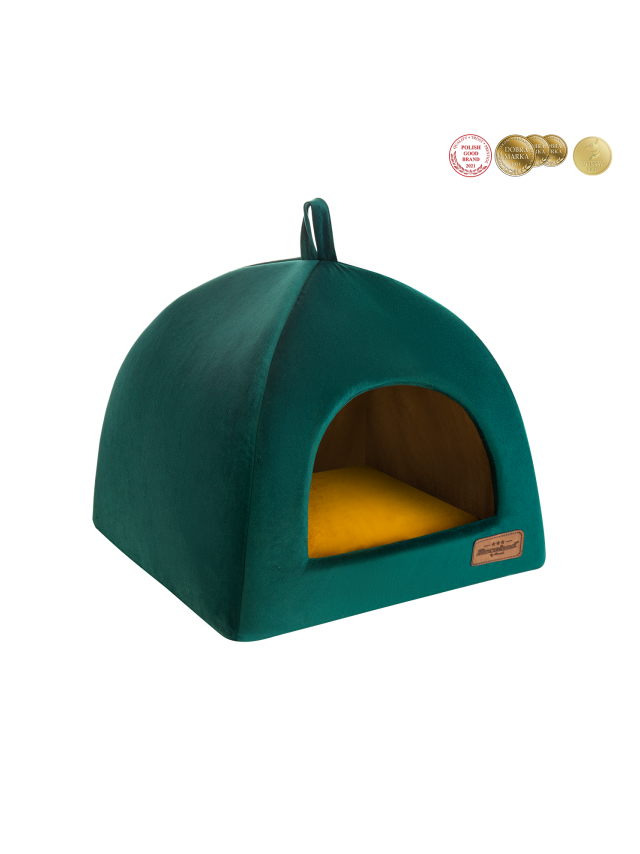 RECOBED budka dla psa Welurowe zielona M 50x50cm