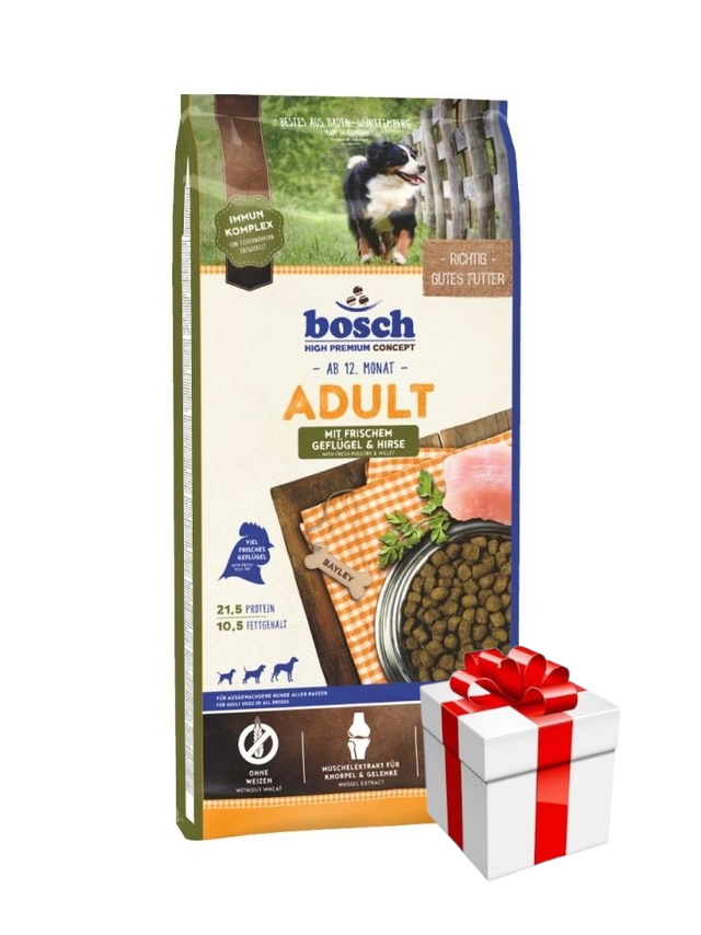 Bosch Adult Poultry & Millet, drób i proso (nowa receptura) 15kg + Niespodzianka dla psa GRATIS