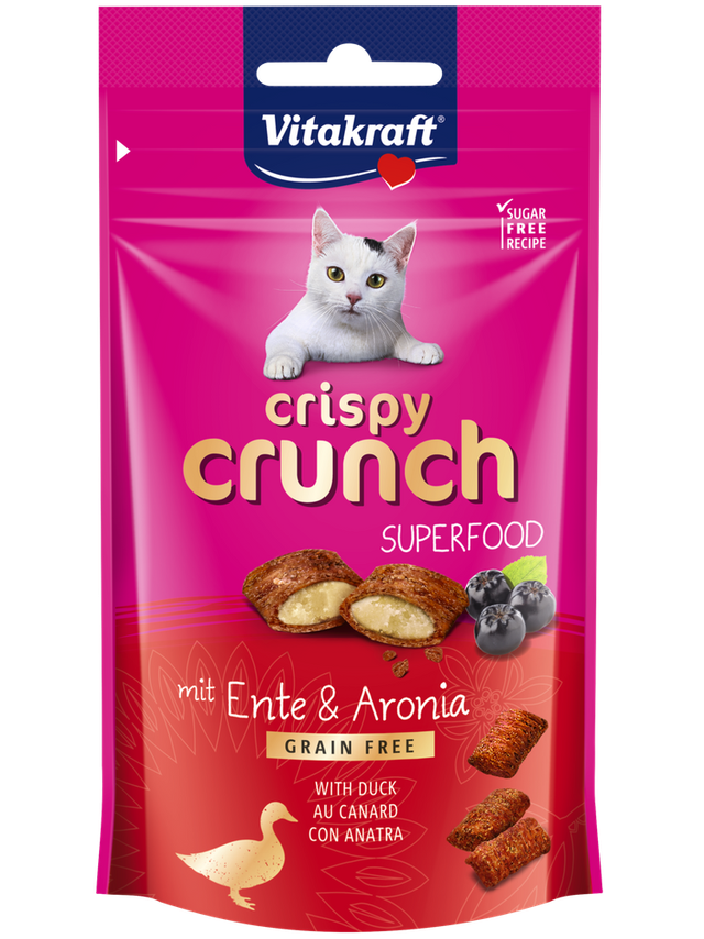 Vitakraft CRISPY CRUNCH z kaczką i aronią dla kota 60g