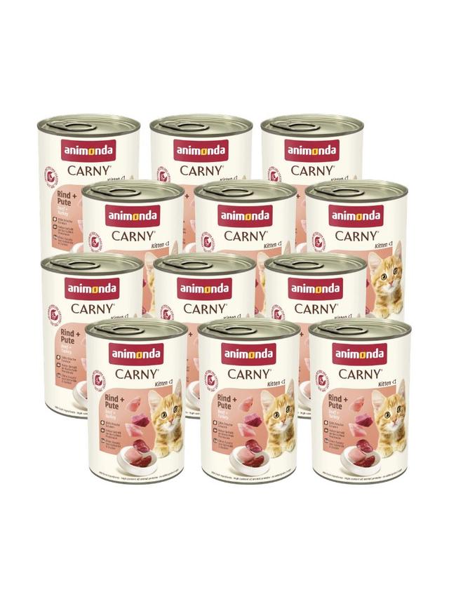 ANIMONDA Cat Carny Kitten smak: wołowina, indyk 12x400g
