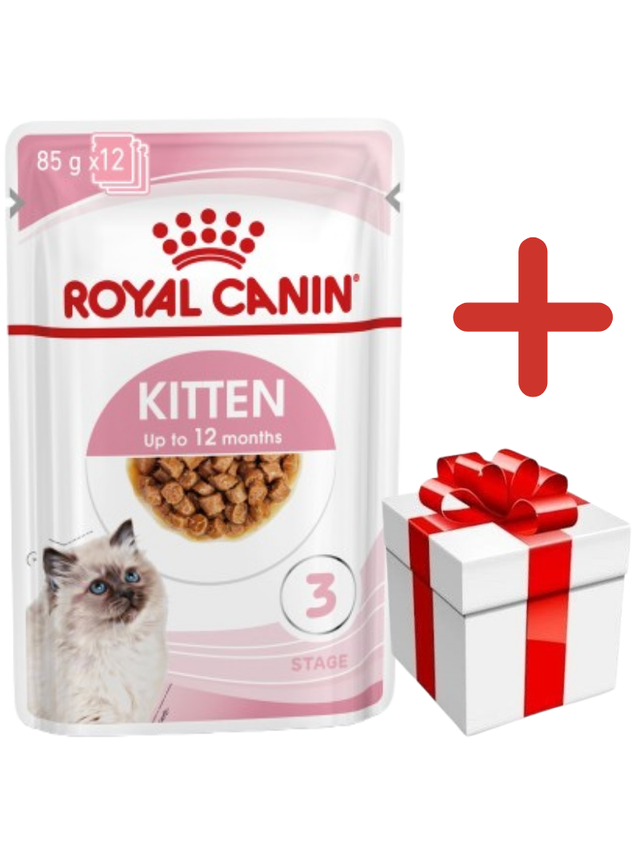 ROYAL CANIN Kitten Instinctive w sosie 12x85g karma mokra w sosie dla kociąt do 12 miesiąca życia +  NIESPODZIANKA DLA KOTA GRATIS!!