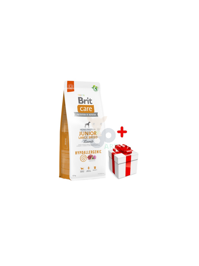 BRIT CARE Dog Hypoallergenic Junior Large Breed Lamb 12kg + niespodzianka dla psa GRATIS!