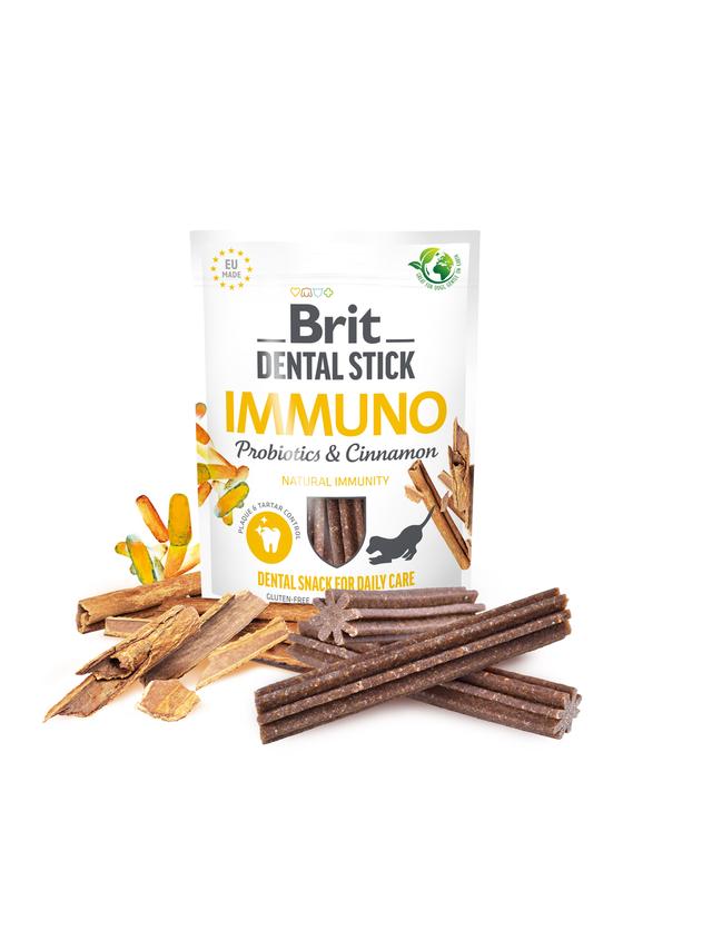 BRIT CARE Dog Dental Stick Immuno with Probiotics & Cinnamon 7szt (251g)