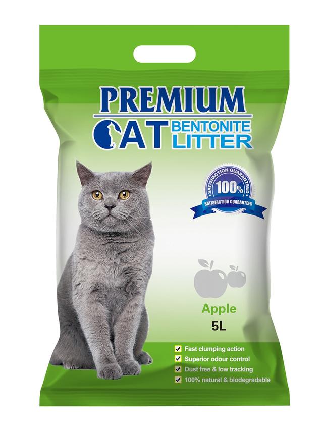 Premium Cat Żwirek Bentonitowy Zbrylający - Jabłkowy dla kota 5L