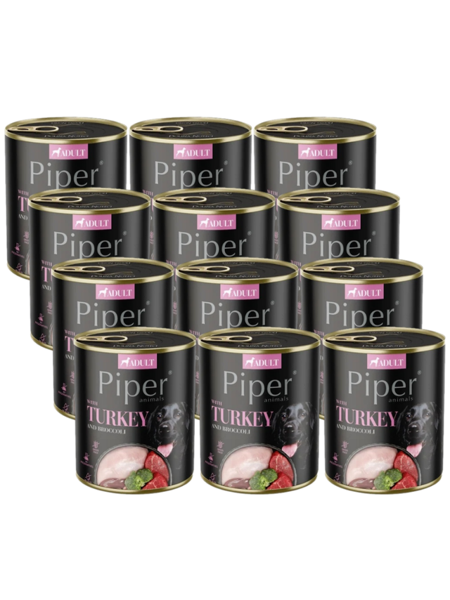 DOLINA NOTECI Piper dla psa z indykiem i brokułem 12x800g