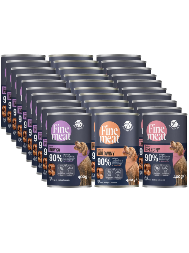 PetRepublic Fine Meat danie Mix Smaków 30x400g dla psa
