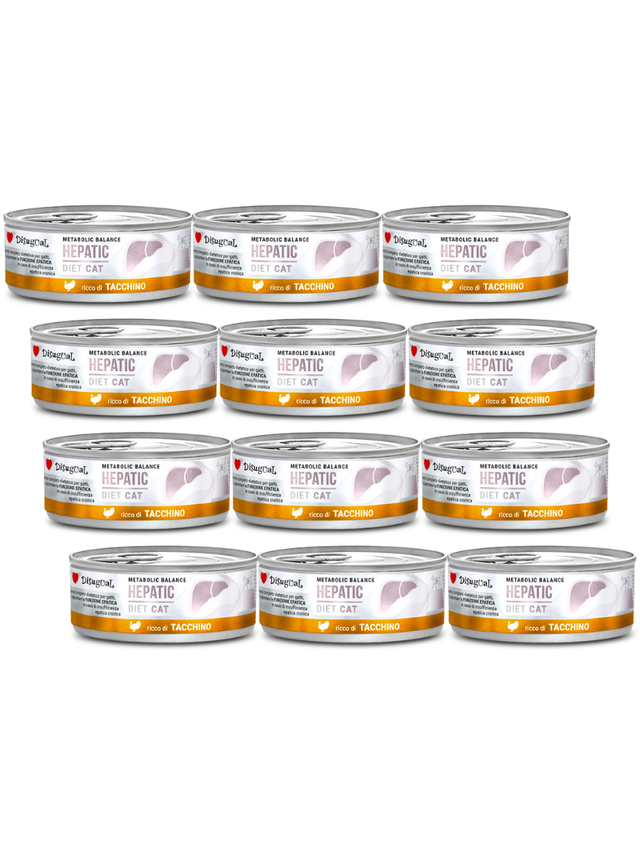 Disugual Karma mokra dla kota Weterynaryjna HEPATIC Indyk (dorosły) 12x85g