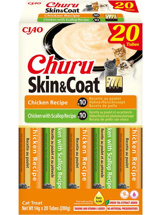 INABA Churu Skin & Coat dla kota o smaku kurczaka