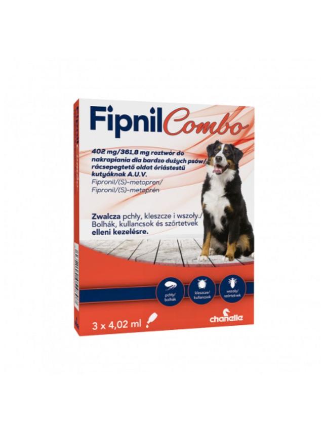 Fipnil Combo XL Roztwór do nakrapiania dla bardzo dużych psów (powyżej 40 kg) 3 pipety
