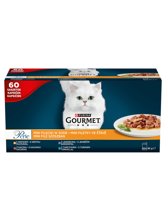 Purina Gourmet Perle Mini Fileciki w sosie Karma dla kotów 60x85g