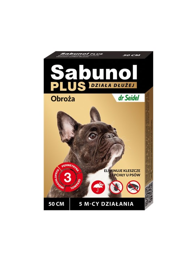 Sabunol Plus - Obroża przeciw pchłom i kleszczom dla psa 50cm